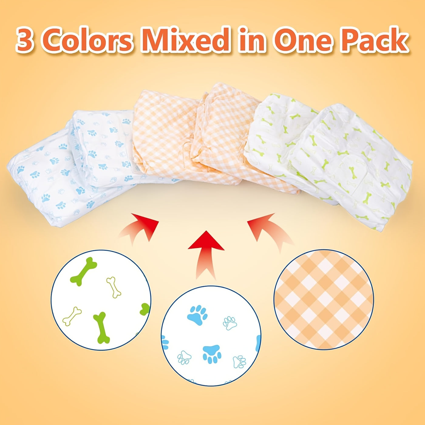Dog Disposable Diapers 12-Pack – Ultra-Absorbent Leakproof Pet Diapers for Male & Female Dogs, Elastic Waistband, Adjustable Fit for Puppy Training & Incontinence