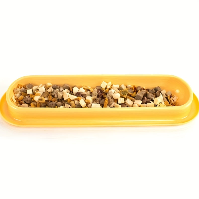 Extra Long Cat Bowl 2 Pack Anti-Slip Multi-Section Feeding Dish for Wet Food & Treats - Multi-Cat & Multi-Pet Families