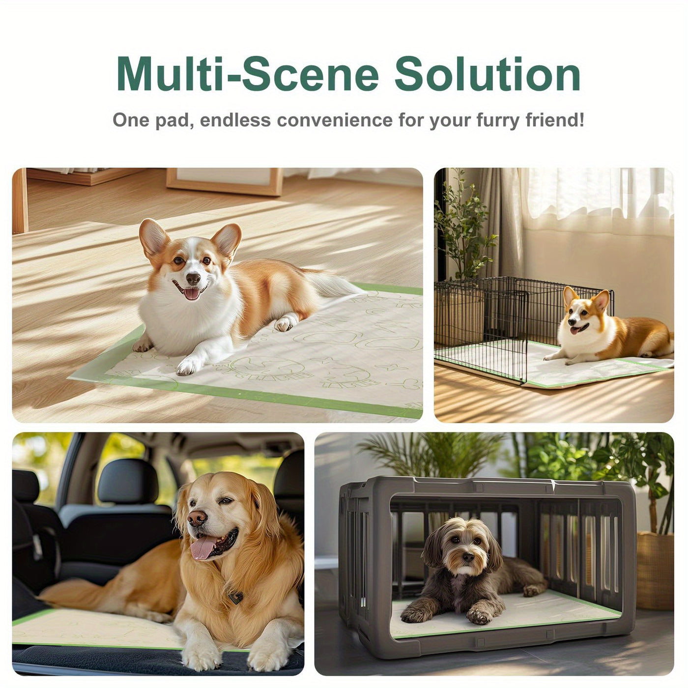Heavy Duty Dog Pee Pads 24x24 Inch 6-Layer Thick Super Absorbent Leak-Proof Odor-Locking Disposable Puppy Training Pads for Dogs Cats Rabbits