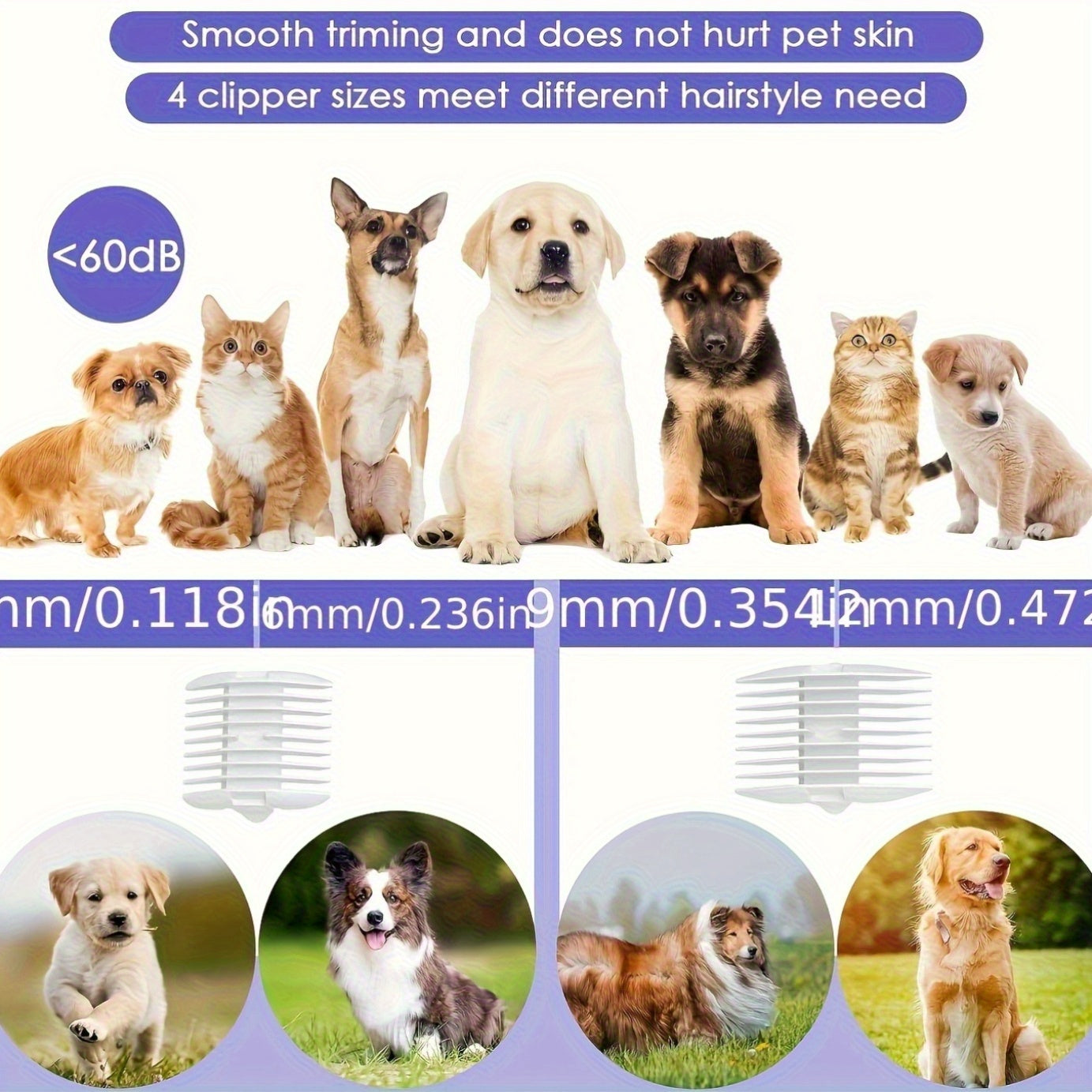 8-in-1 Pet Grooming Vacuum & Dog Hair Vacuum 12000Pa – Low Noise, 3 Suction Levels, 6 Grooming Tools, 74.39oz Large Dust Cup for Shedding Dogs & Cats | Orange & Purple