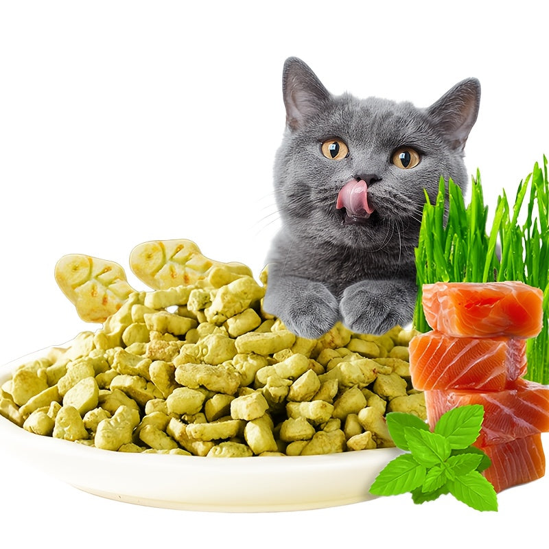 Fish-Shaped Cat Treats Grain-Free Hairball Control Cleans Teeth Boosts Energy Natural Ingredients Cat Snack 150g 5.29oz
