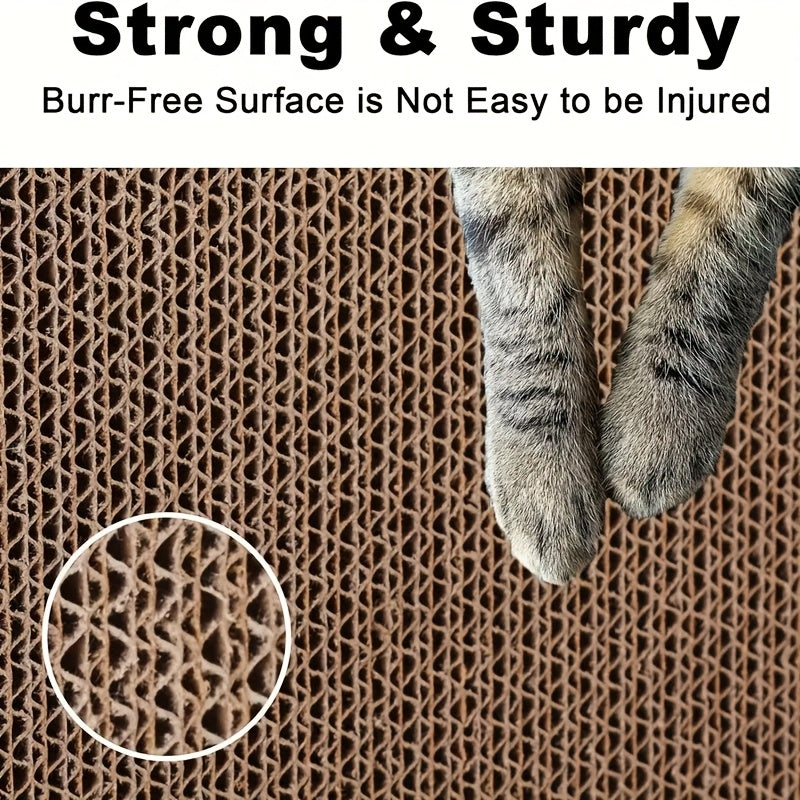 Corrugated Cardboard Cat Scratching Board & Bed Combo 5-Pack - 5-Layer Replaceable Durable Scratch Pad for Indoor Cats & Kittens, Standard & Extra Large