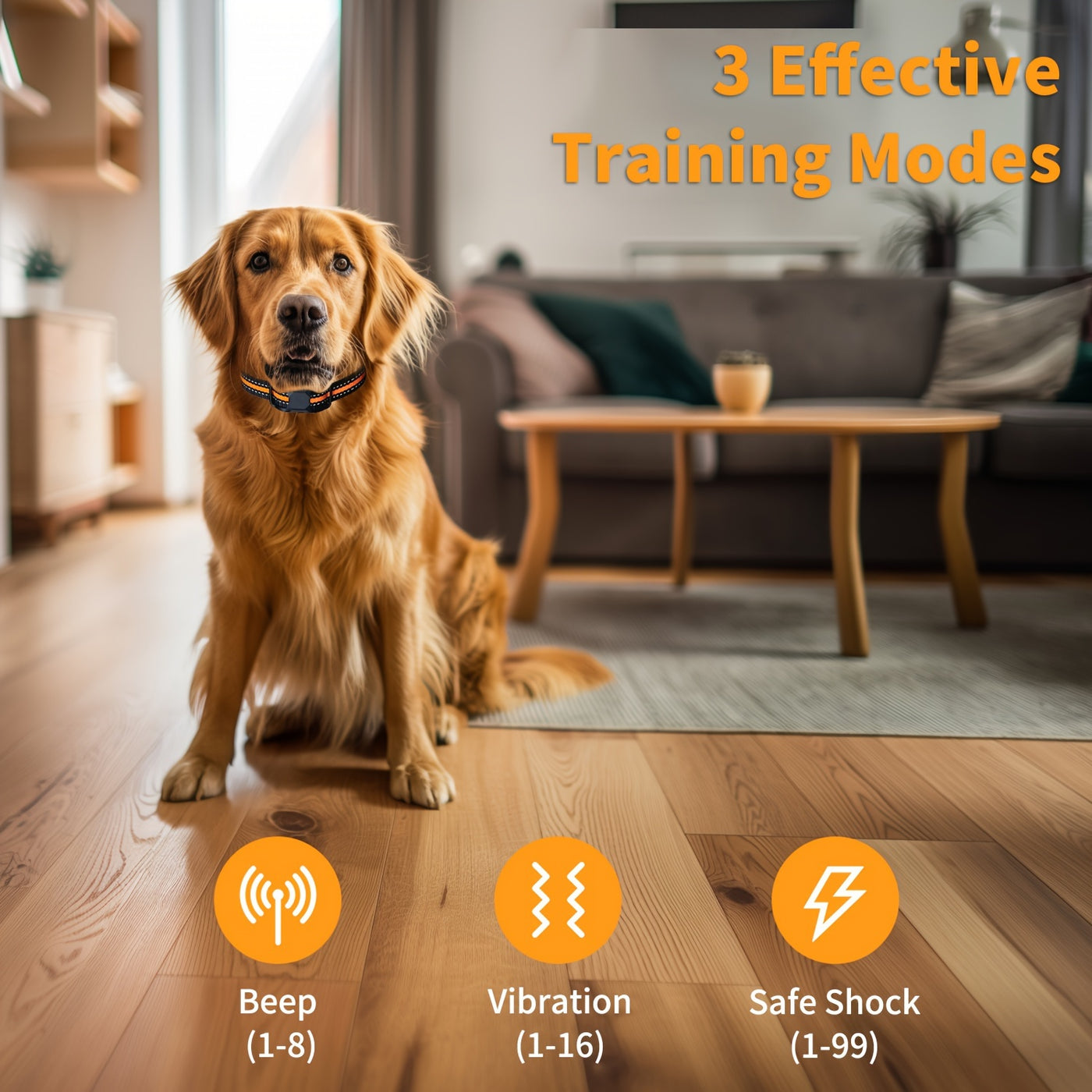 Dog Training Collar with Remote - Rechargeable E-Collar with Beep Vibration Shock Modes, Waterproof, Long Range Control for Small Medium Large Dogs, Safe Obedience Training Tool