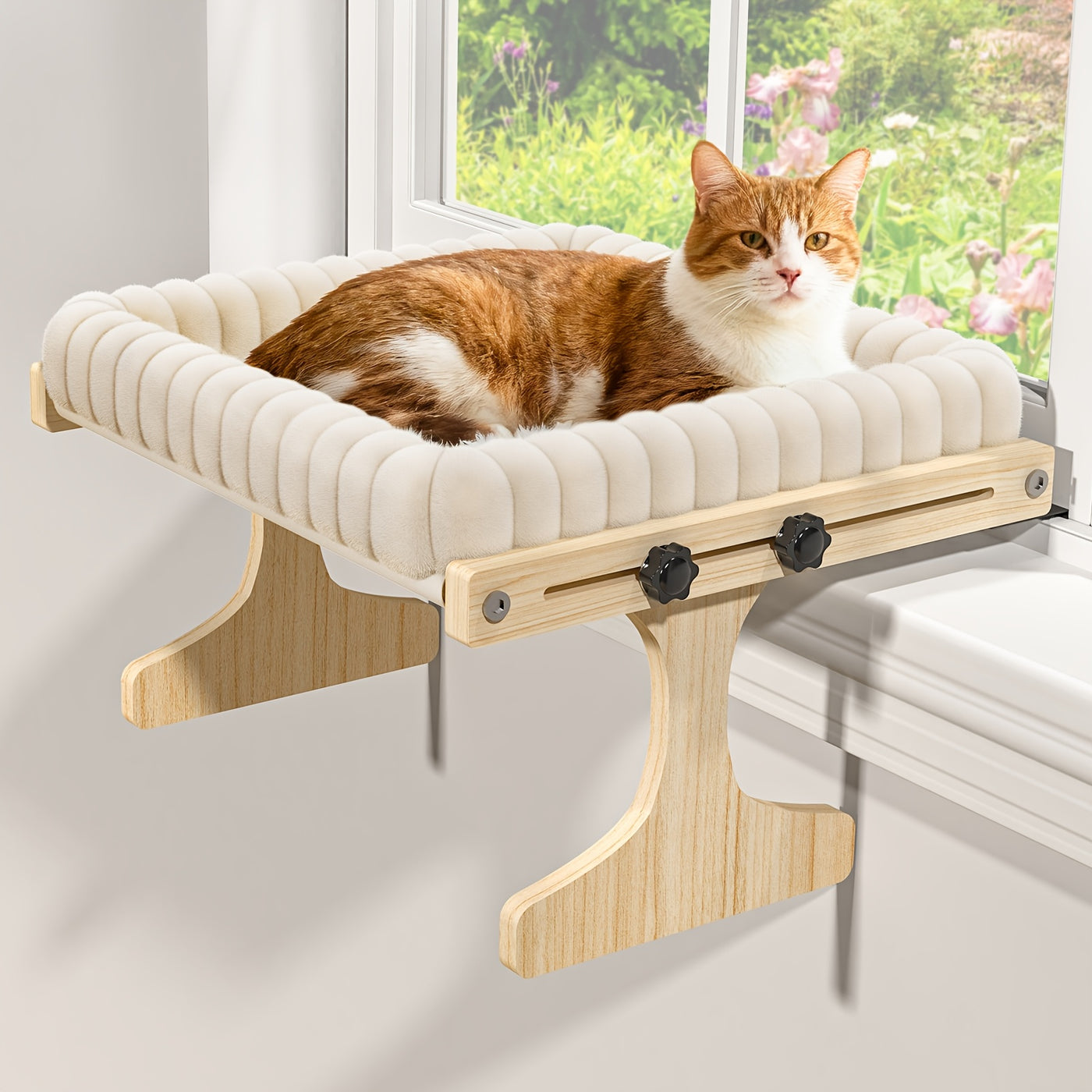 3-in-1 Cat Window Perch Hammock with Plush Nest - Window Sill Bedside Cat Bed for Small Medium Cats, Single Layer & 2-Layer Styles, Cozy Elevated Cat Lounger Indoor