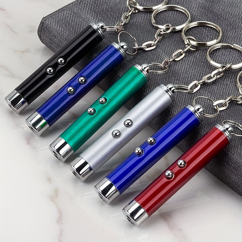 Cat Laser Pointer Toy 6 Pack Multicolor Mini Keychain LED - Interactive Chase Toy for Cats & Dogs Indoor Training Exercise