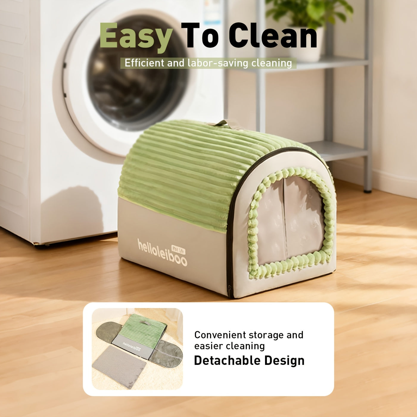 2-in-1 Foldable Indoor Dog House & Pet Tent Cave Bed - Soft Fluffy Washable Cushion Mat with Lid, All-Season Privacy Warm Bed for Small Medium Large Dogs Cats