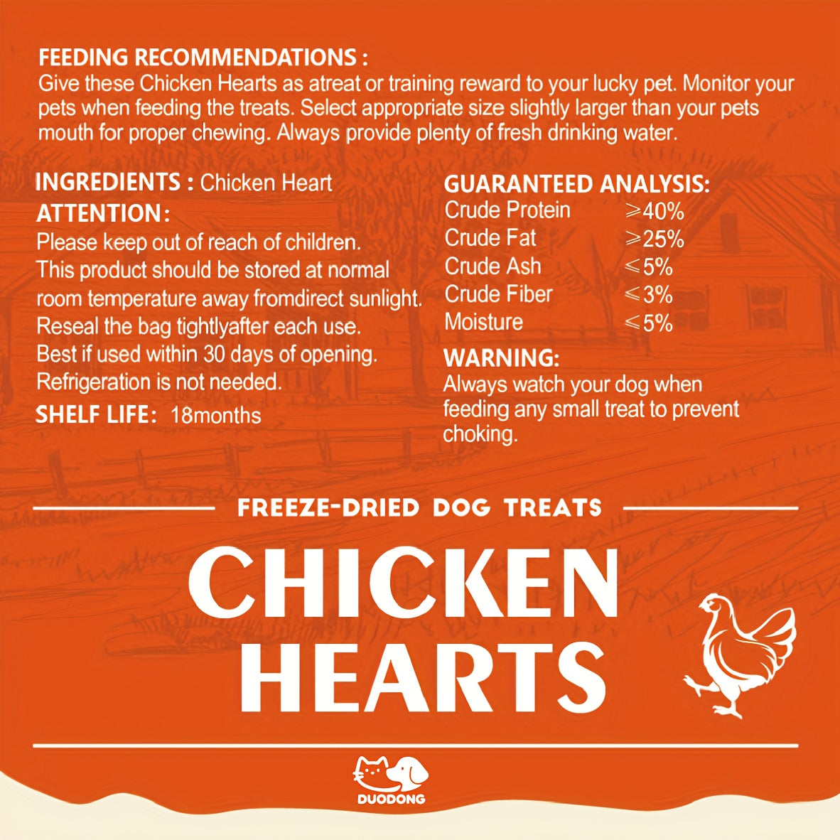 Freeze Dried Chicken Hearts Cat & Dog Treats – Single Ingredient, High-Protein Grain-Free Gluten-Free Natural Snack, Training Reward & Food Topper, 4 Sizes 50g to 300g