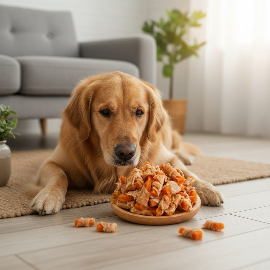 Sweet Potato Dog Treats Chicken Wrapped & Duck Wrapped Natural Training Reward Soft Chewy High-Protein Grain-Free Dog Snack 220g 7.76oz