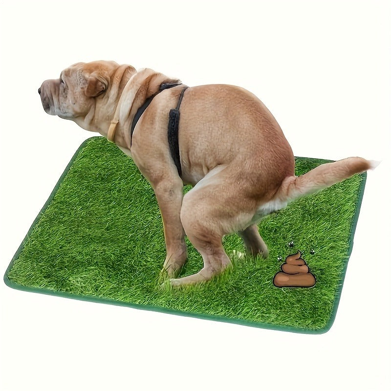 Dog Grass Pad Artificial Turf Potty Training Pad – Washable Reusable Fake Grass Pee Pad for Dogs Puppies Indoor Outdoor Use