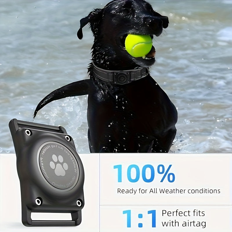Reflective Dog Collar with AirTag Holder Padded Durable for Small Medium Large Dogs – GPS Tracking Compatible Pet Collar, Sizes S-XL, 6 Colors