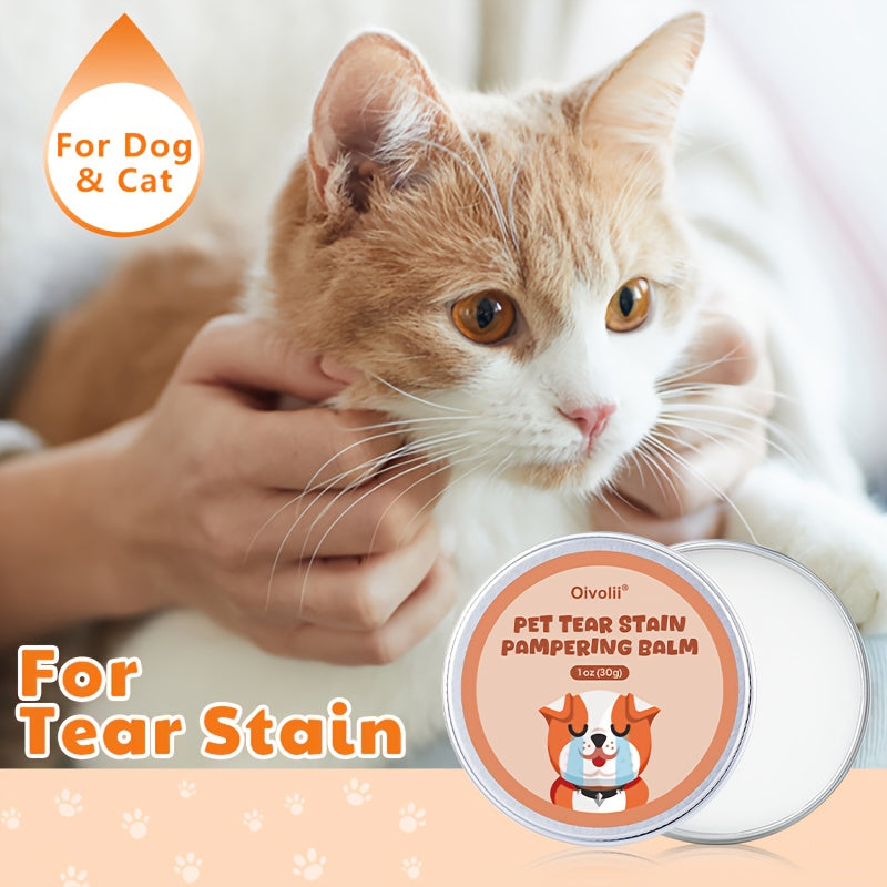 Tear Stain Remover Balm for Dogs and Cats 30g – Natural Safe Eye Gunk Cleaner Non-Irritating Daily Eye Care