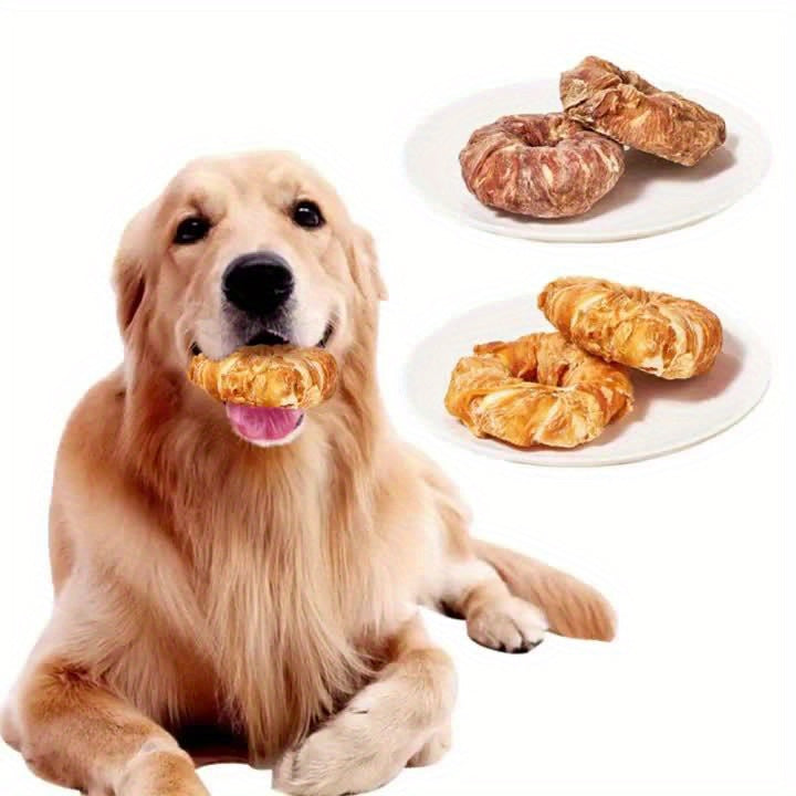 Dog Treats Doughnut Chews – Chicken & Duck Flavor Healthy Gourmet Dog Snack, High-Protein Grain-Free Natural Dental Care Treat for Clean Teeth & Fresh Breath, 2pc or 4pc Pack