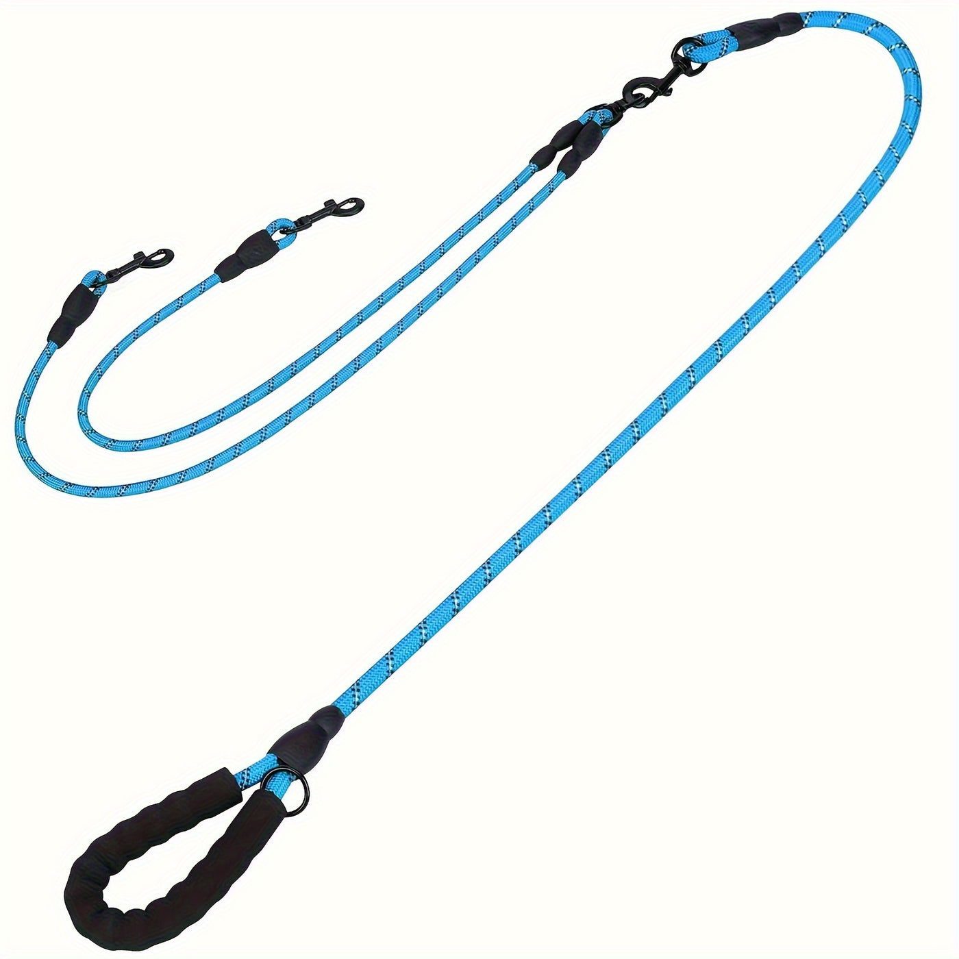 Dual Dog Leash 360° Tangle-Free with Shock Absorber & Reflective Nylon – 78-Inch Double Dog Walking Leash for Two Dogs, Ergonomic Foam Handle, 7 Colors, Small Medium Large Dogs