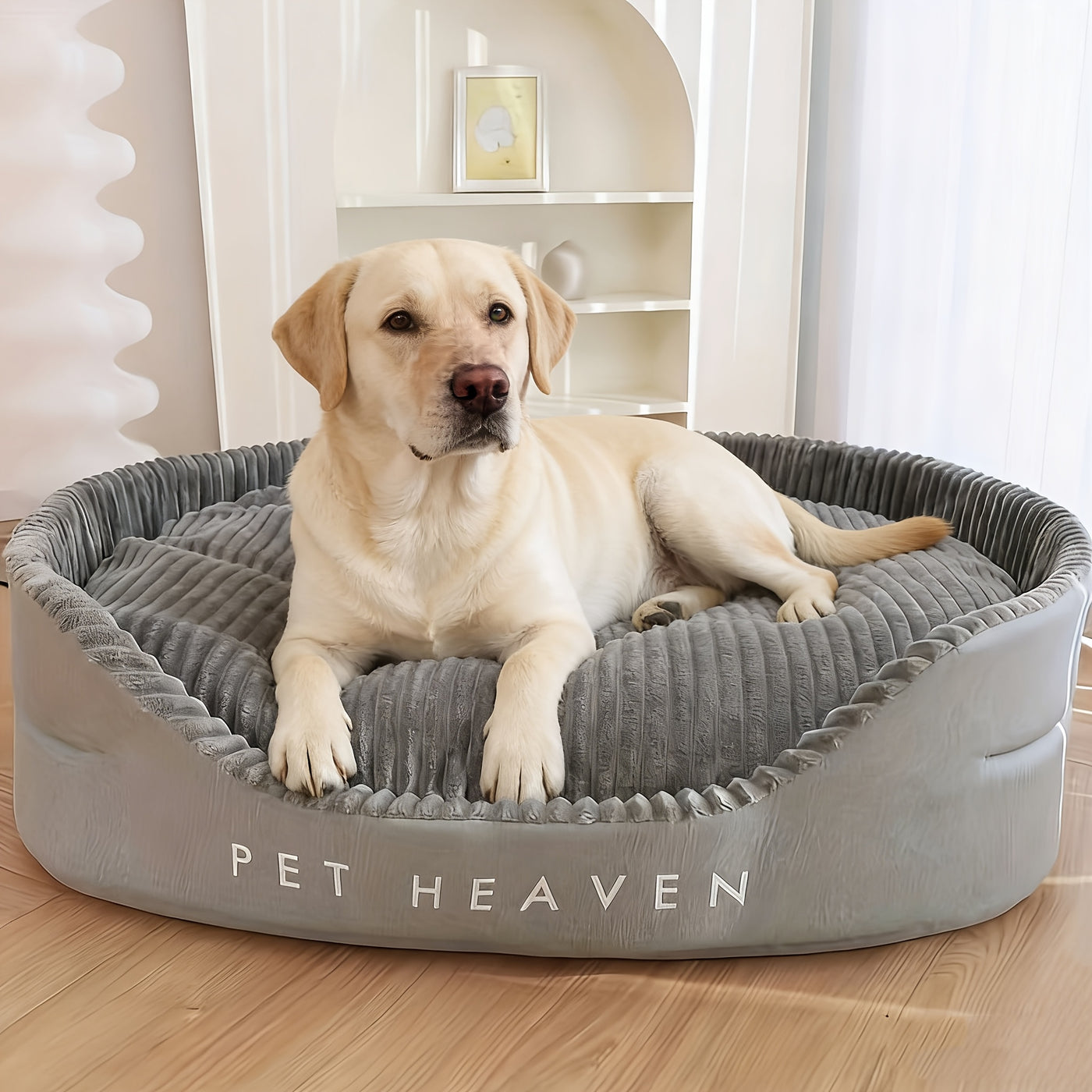 Washable Dog Bed for Medium & Large Dogs – Deluxe Double-Sided, High & Low Sides, All-Season Detachable Mat