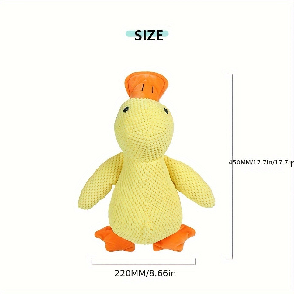 Large Squeaky Plush Duck Dog Toy – Bite-Resistant Soft Chew Toy for Puppies & Large Breed Dogs, Durable Stuffed Animal Teething Toy for Golden Retrievers, Corgis, Pomeranians & All Breeds