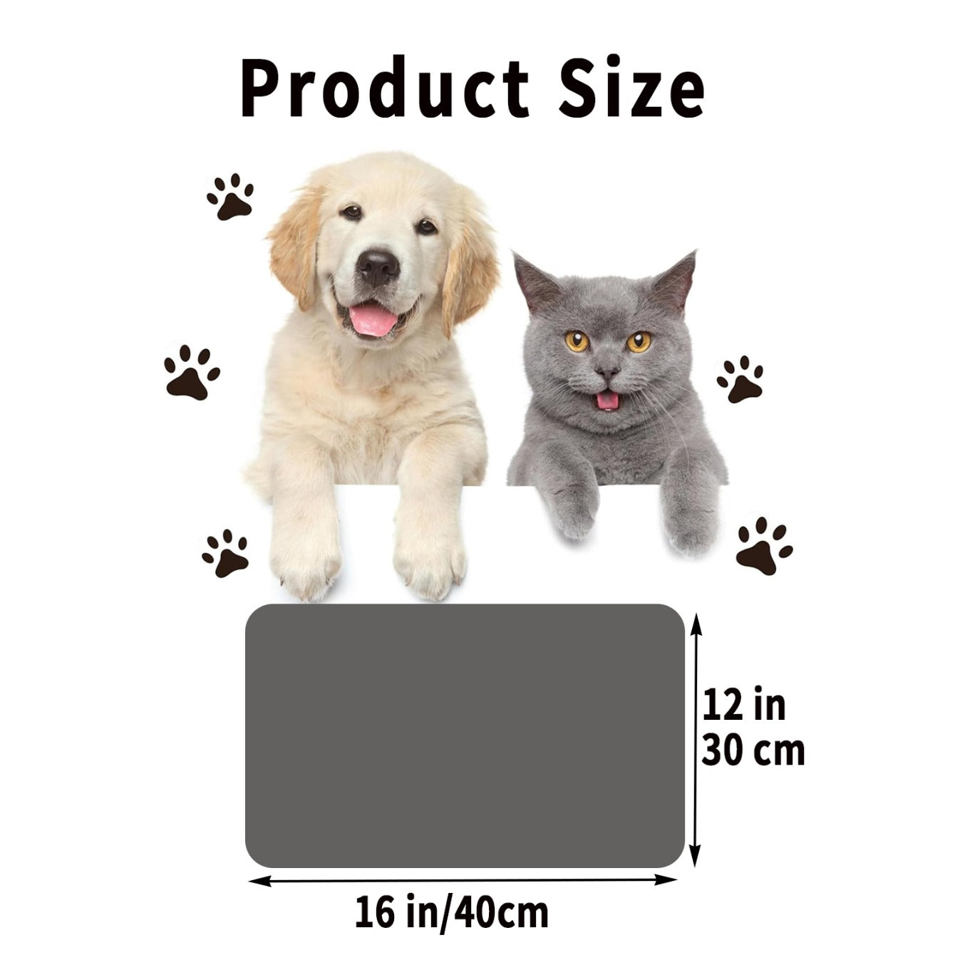 Pet Feeding Mat Non-Slip Washable Persian Floral Pattern Dog Cat Food Mat 16x12 Inch – Waterproof Placemat for Dog Bowls Kennel Litter Box and Holiday Gift