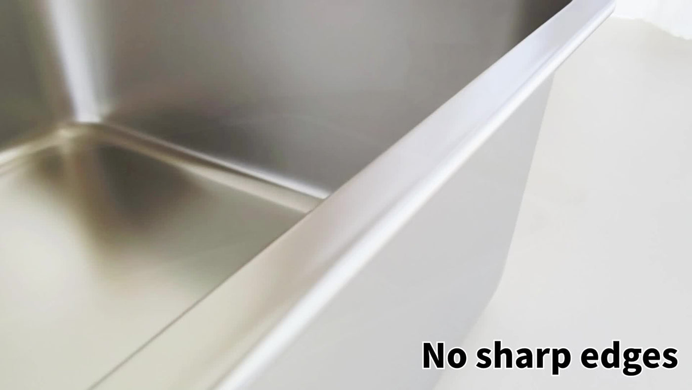 Stainless Steel Cat Litter Box 2 Pack Extra Large 6 Inch Deep High Sides XL Metal Litter Box for Big Cats Easy to Clean Corner Fit
