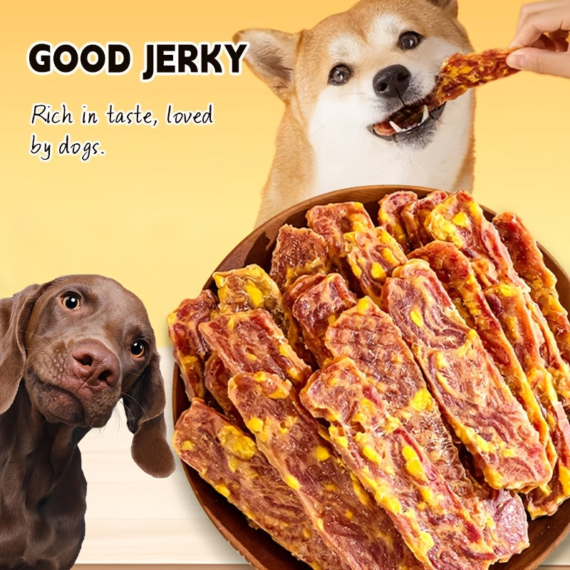 High-Protein Duck Jerky & Egg Yolk Dog Treats – Teething Chews & Training Snacks for Puppies & Dogs of All Breeds, Dried Duck Flavor Slices for Teddy, Bichon, Corgi, Golden Retriever