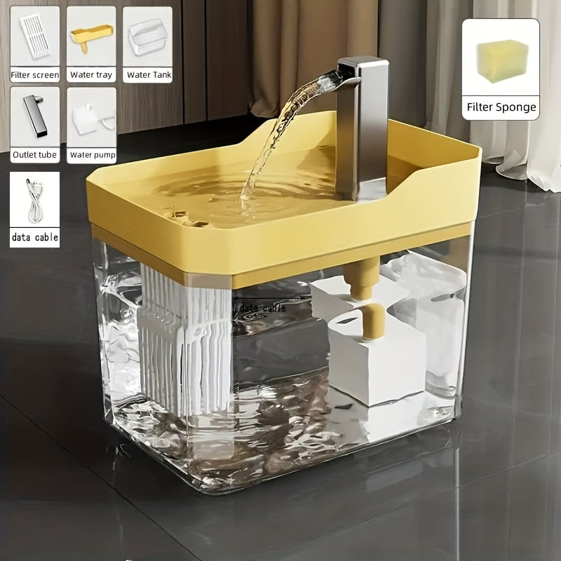 Pet Water Dispenser 50oz USB Rechargeable – Ultra Silent Automatic Circulating Water Feeder for Cats & Dogs, No Battery Required
