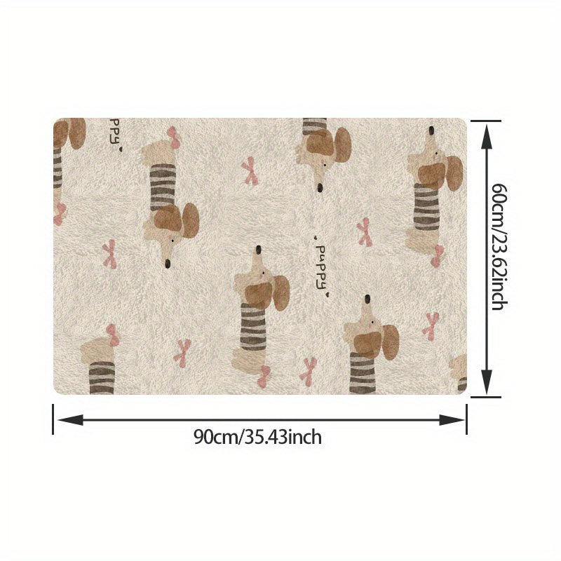 Washable Dog Pee Pads Non-Slip Cute Striped Puppy Design Dog Cat Mat for Kennel Bed and Litter Box – Cozy All-Season Pet Mat in Multiple Sizes