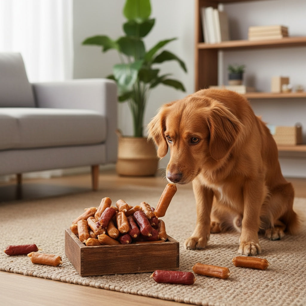 Soft Chew Dog Sausage Treats – Chicken & Duck High Protein Training Rewards for Small Medium Large Dogs, Made with Fresh Meat, 7oz / 1.8lbs / 14oz / 2.7lbs