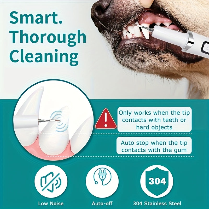 Electric Pet Toothbrush USB Rechargeable for Cats and Dogs – Sonic & Manual Modes Plaque Tartar Removal Oral Care Kit