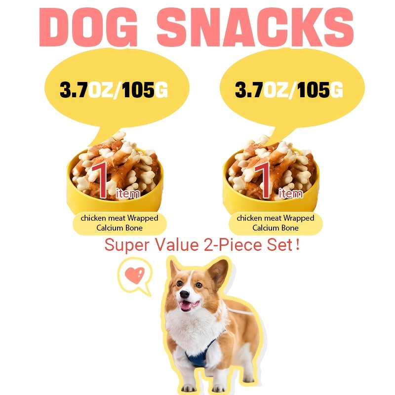 Hypoallergenic Dog Treats – Chicken & Duck Wrapped Bone Biscuits, Grain-Free, High Protein Low Fat, Easy-Digest Biscuit Core for Small Medium Large Dogs