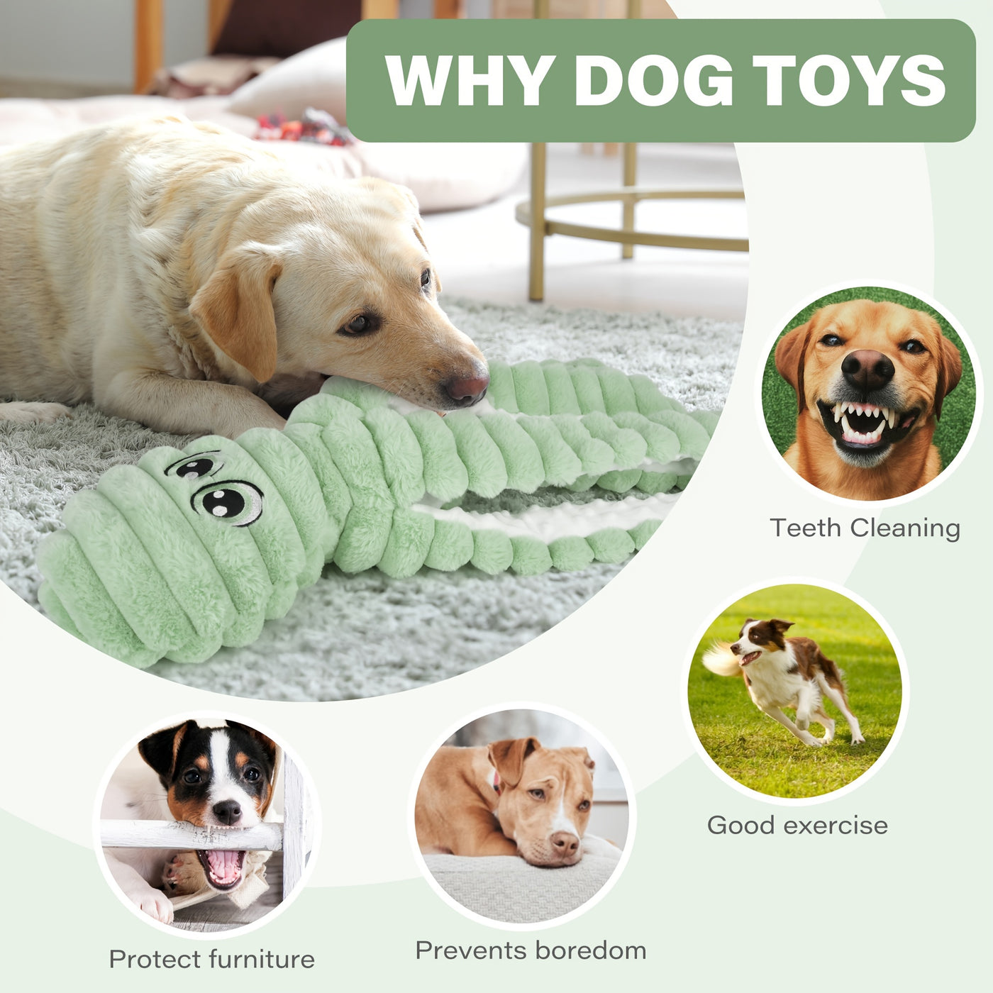 Squeaky Octopus Dog Toy – Soft Plush Stuffed Chew Toy with Squeaker for Small Medium Large Dogs, Teeth Cleaning, 6 Colors, Cute Puppy Gift