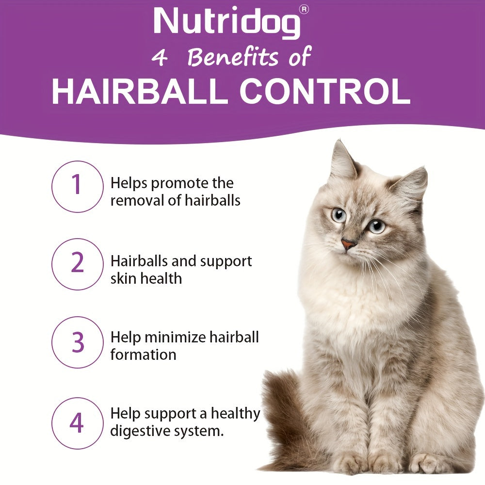 Cat Hairball Control Soft Chews 100ct – Digestive Support Supplement for Cats, Salmon Flavor, Herbal Formula