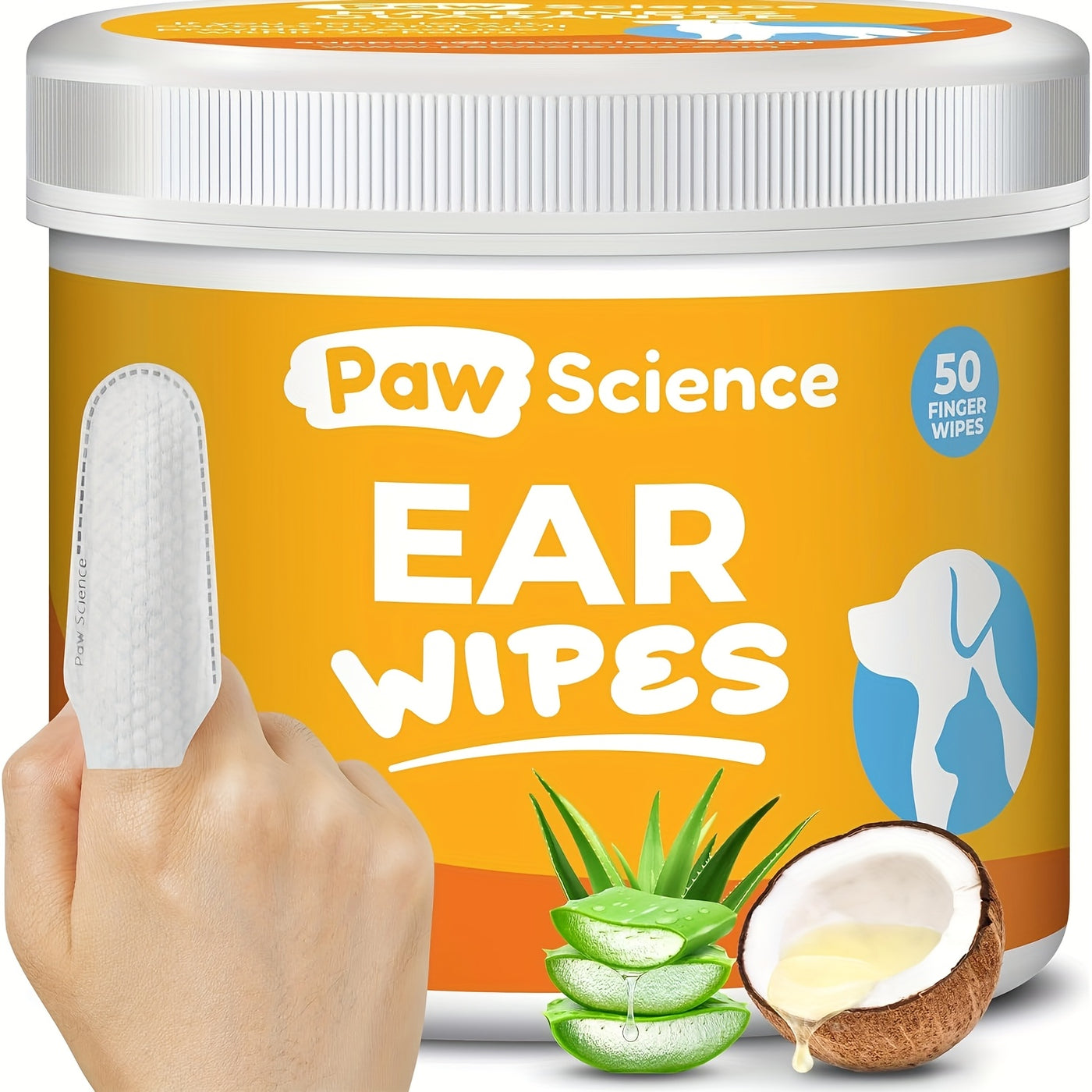 Pet Grooming Wipes for Dogs & Cats - Dental Wipes, Ear Wipes, Eye Wipes & Teeth Cleaning Kit, Coconut Scent, Soothing & Deodorizing for All Breed Sizes