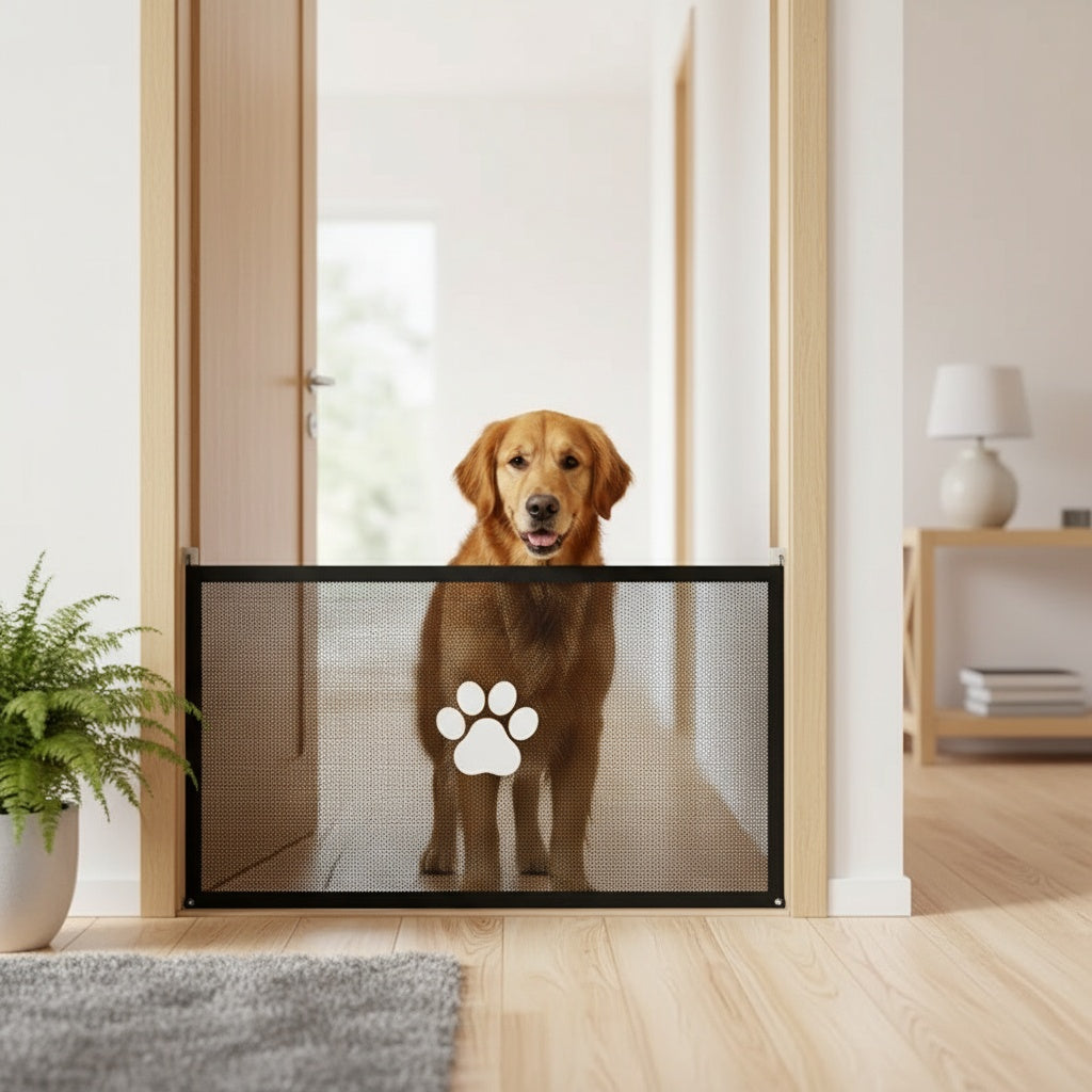 Portable Folding Pet Gate & Dog Isolation Fence – Foldable Mesh Safety Net for Indoor Dog & Cat Separation