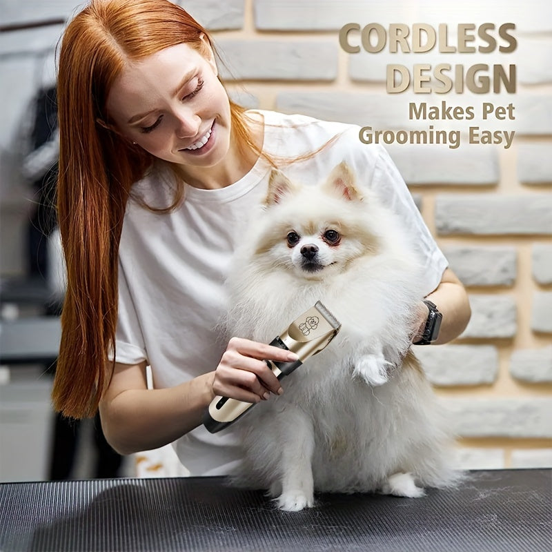 Professional Dog Grooming Kit – USB Rechargeable Electric Clippers with Ceramic Blades, Brush & Comb Set for Dogs & Cats, Multiple Colors & Beauty Sets