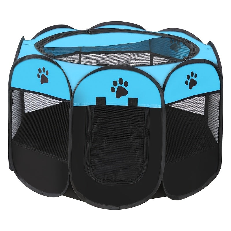 Foldable Octagonal Pet Enclosure Tent – Oxford Scratch-Resistant Dog & Cat Kennel, Playpen & Maternity Room for Indoor Use