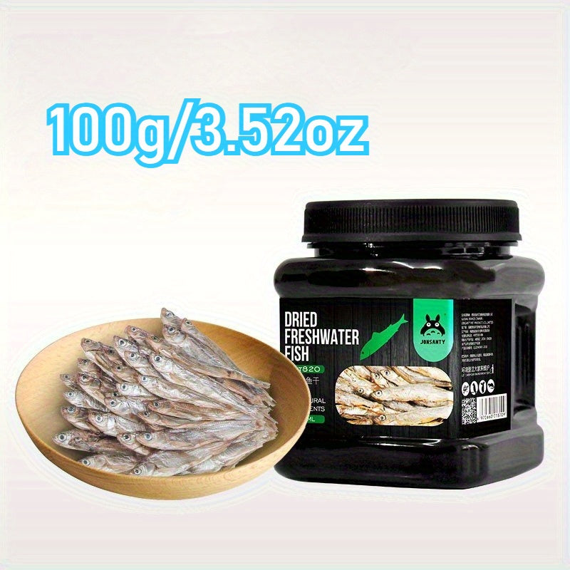 Fish Jerky Pet Treats – Freshwater Dried Fish Snacks, High Protein No Added Salt, for Cats Hamsters & Turtles, 100g & 240g