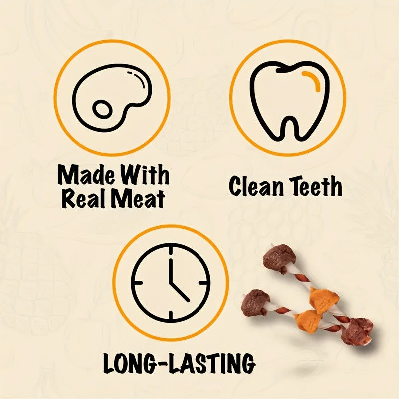 Rawhide-Free Kabob Dog Chews – Real Chicken, Beef, Duck & Liver Grilled Meat Treats, Long-Lasting High Protein Dog Chews for All Breeds, Beef Sausage / 3-in-1 / Double Duck
