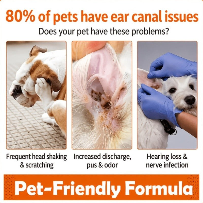 Pet Ear Cleaning Solution for Dogs & Cats – Gentle Ear Wash Liquid, Removes Earwax & Debris, Maintains Ear Hygiene, Safe for Multi-Pet Households