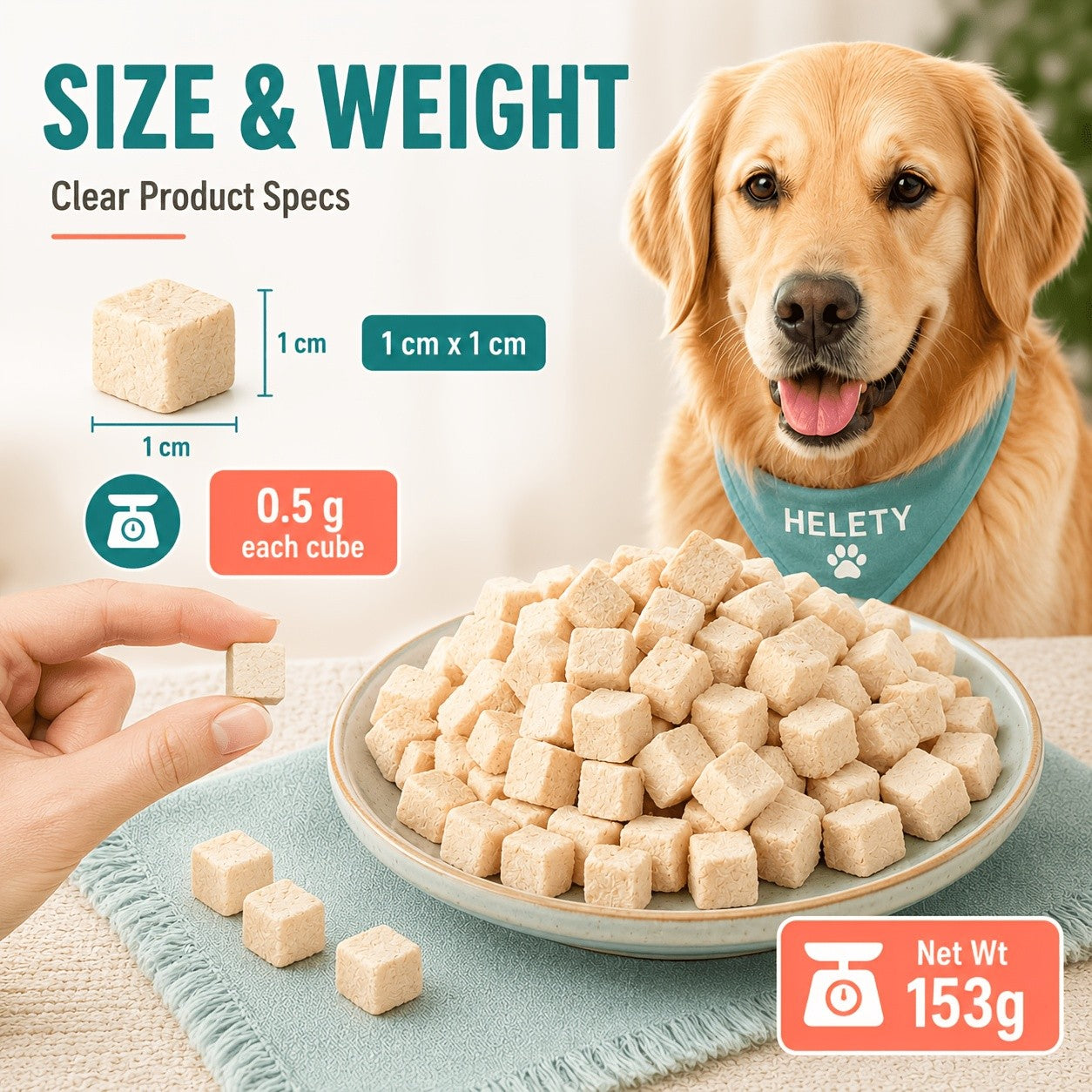 Freeze-Dried Chicken Dog Treats High-Protein Single Ingredient Natural Raw Freeze Dried Treats for Dogs 3.52oz