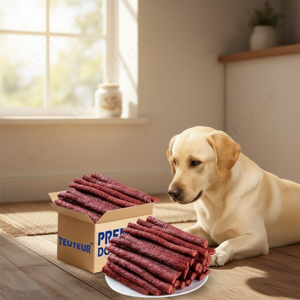 Beef Stick Dog Treats – Wind-Dried Beef, Beef Tendon Sticks & Beef Blocks, High Protein Grain-Free Long-Lasting Chews for Puppies & Adult Dogs, All Breeds, 5oz