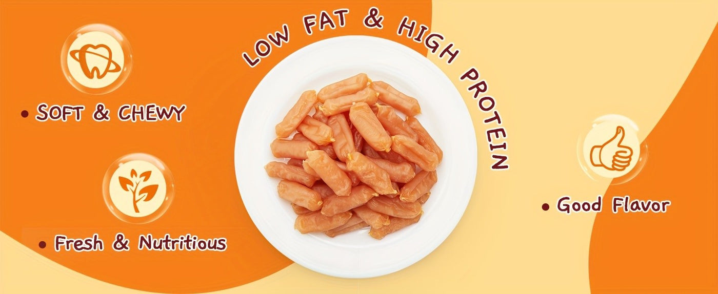 Chicken Jerky Sausage Dog Treats Slow Roasted Chewy Training Snack High-Protein Natural Reward for Medium Large Dogs 21oz 31oz