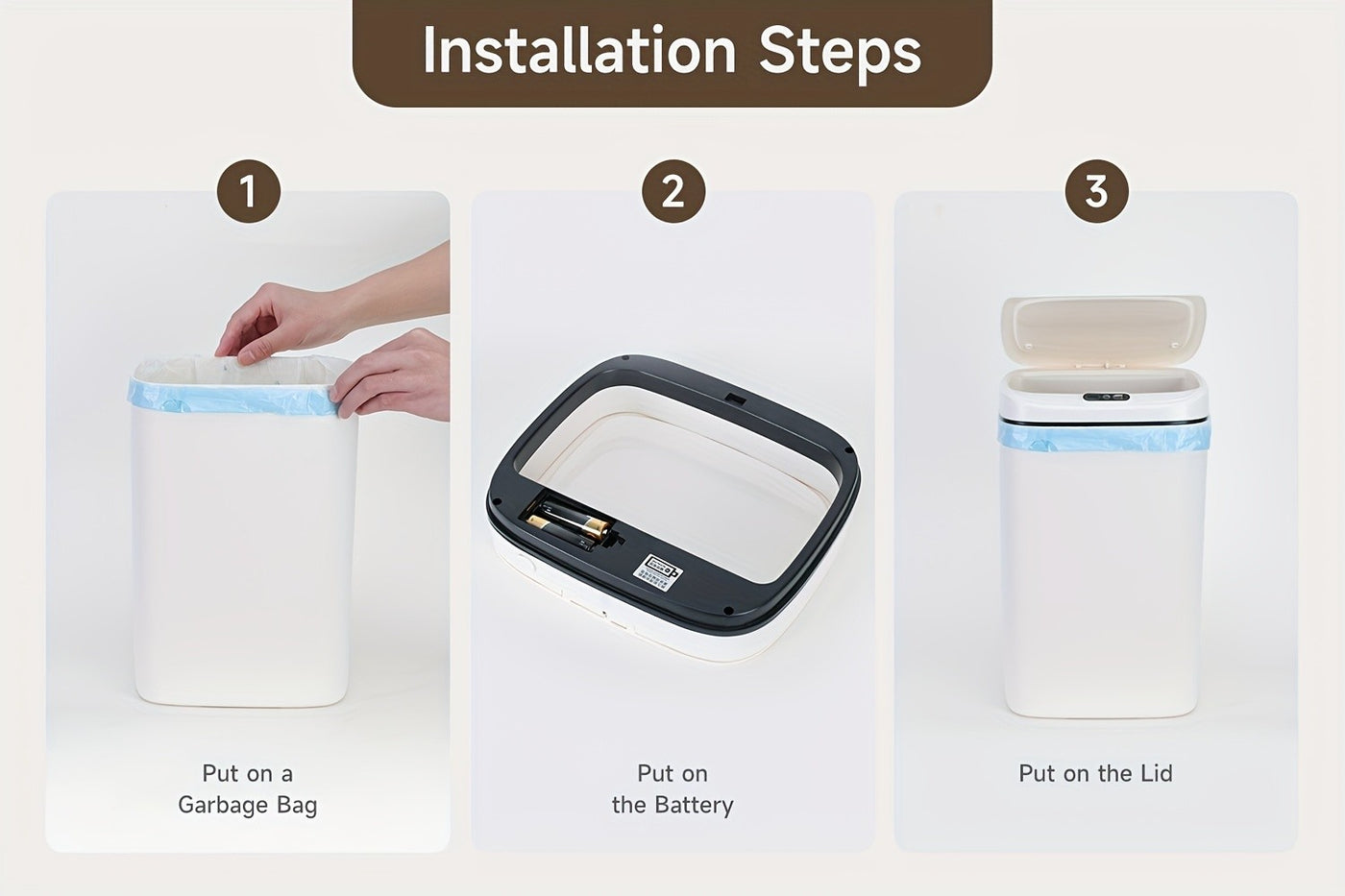 Smart Pet Trash Can Motion Sensor Touchless Odor-Blocking Sealing Lid 4.23 Gal Easy Clean for Pet Owners