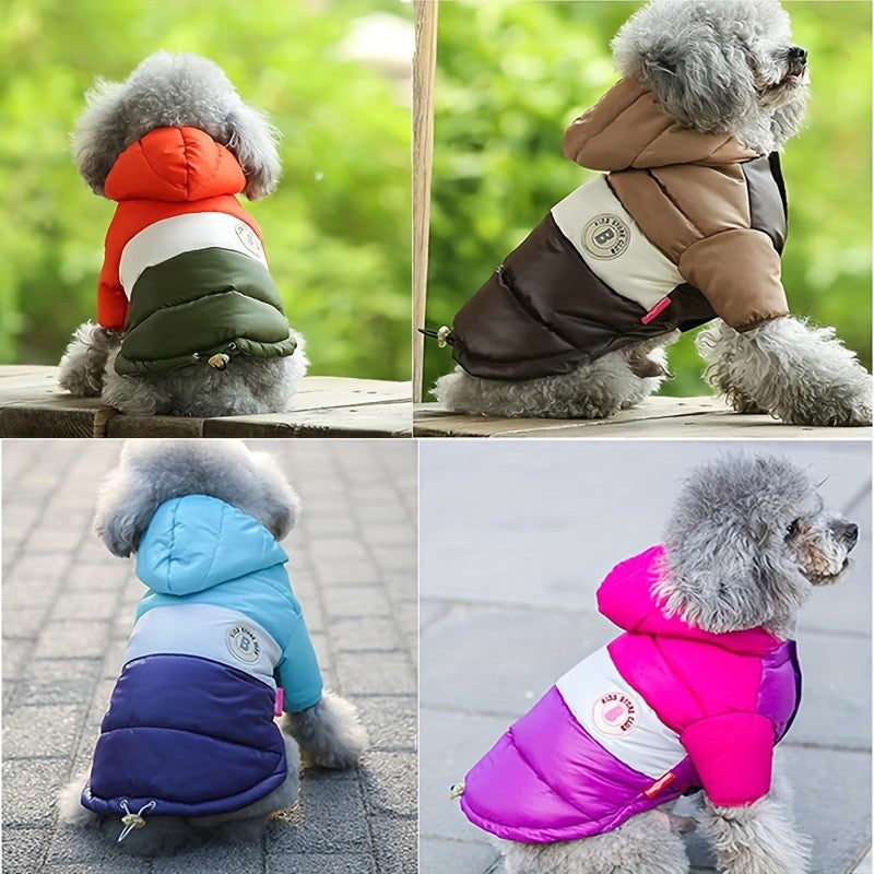 Dog Winter Coat Puppy Puffer Jacket – Windproof Warm Padded Hoodie Vest for Small Dogs, Lightweight Snow Coat for Chihuahua, Poodle & Yorkshire, Cute Outdoor Dog Apparel