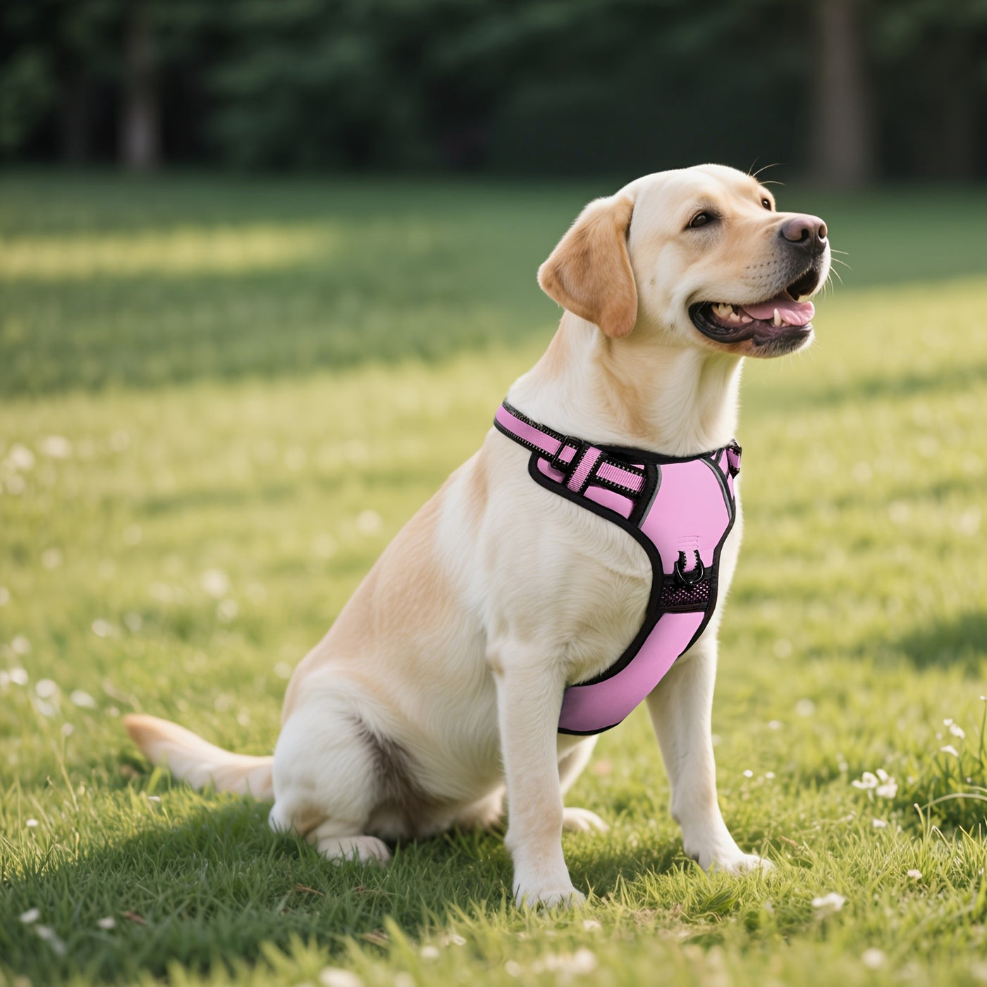 Complete Dog Walking Set – No-Pull Harness + Collar + Leash + Retractable Seatbelt + Storage Strap, Fully Reflective Breathable Vest with Handle for Small & Large Dogs, Sizes XS-XL
