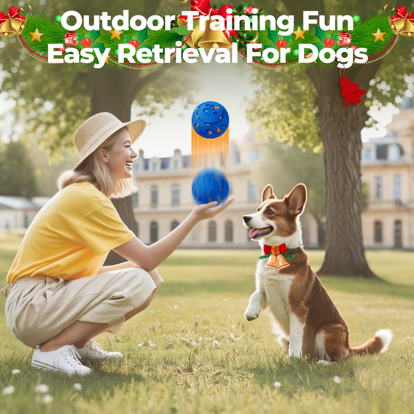 Smart Rechargeable Bouncing Dog Ball with 3 Interactive Modes – Obstacle Avoidance, Low Noise, Teeth Cleaning Toy for Medium & Large Dogs, Multi-Pet Households