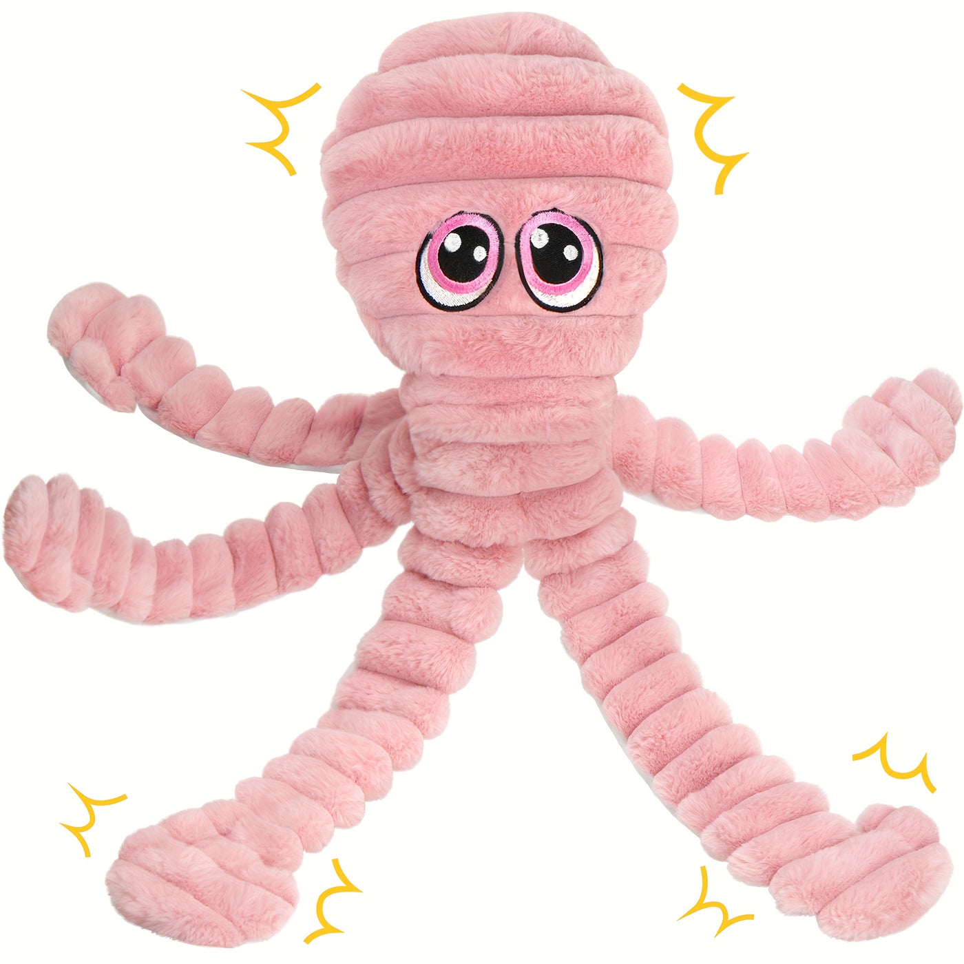 Squeaky Octopus Dog Toy – Soft Plush Stuffed Chew Toy with Squeaker for Small Medium Large Dogs, Teeth Cleaning, 6 Colors, Cute Puppy Gift