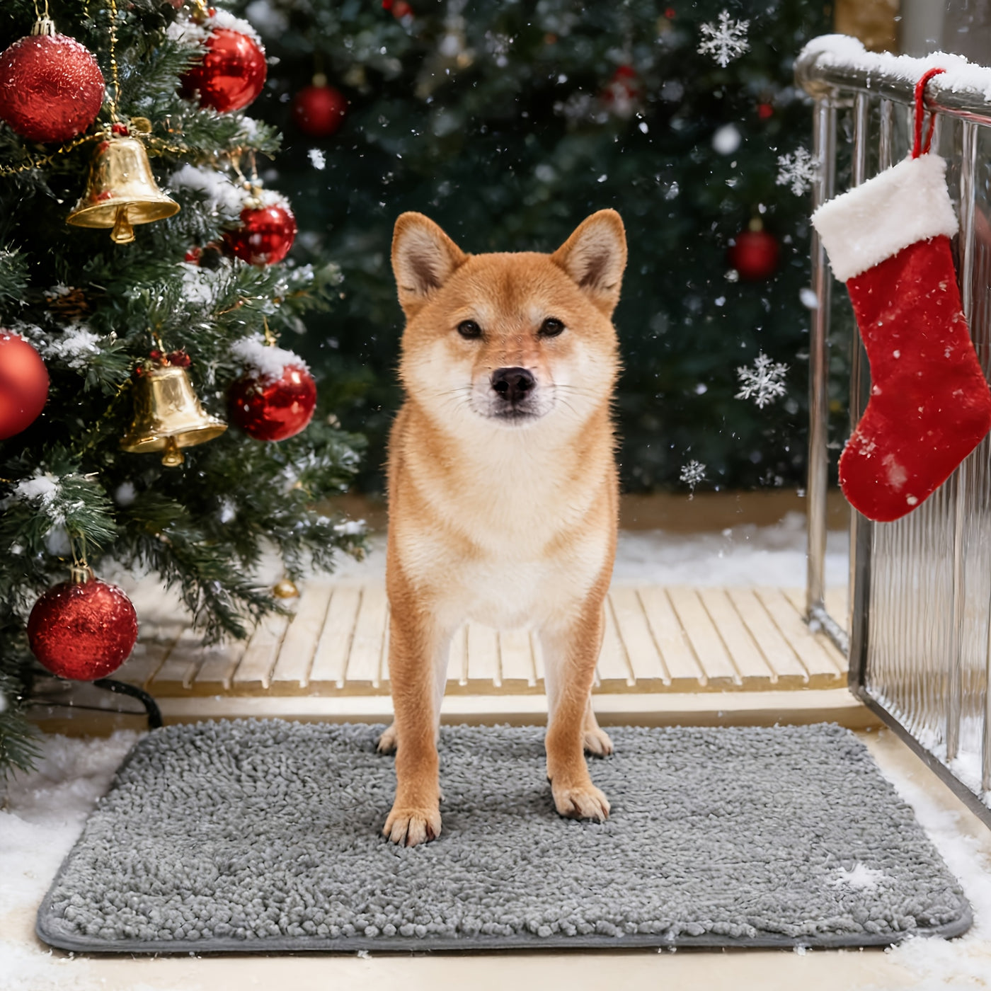 Dog Door Mat for Muddy Paws 2-Pack Absorbent Non-Slip Machine Washable Microfiber Mud Mat - Quick Dry Entry Rug for Dogs Indoor Floor 24x17 & 32x20 Inch