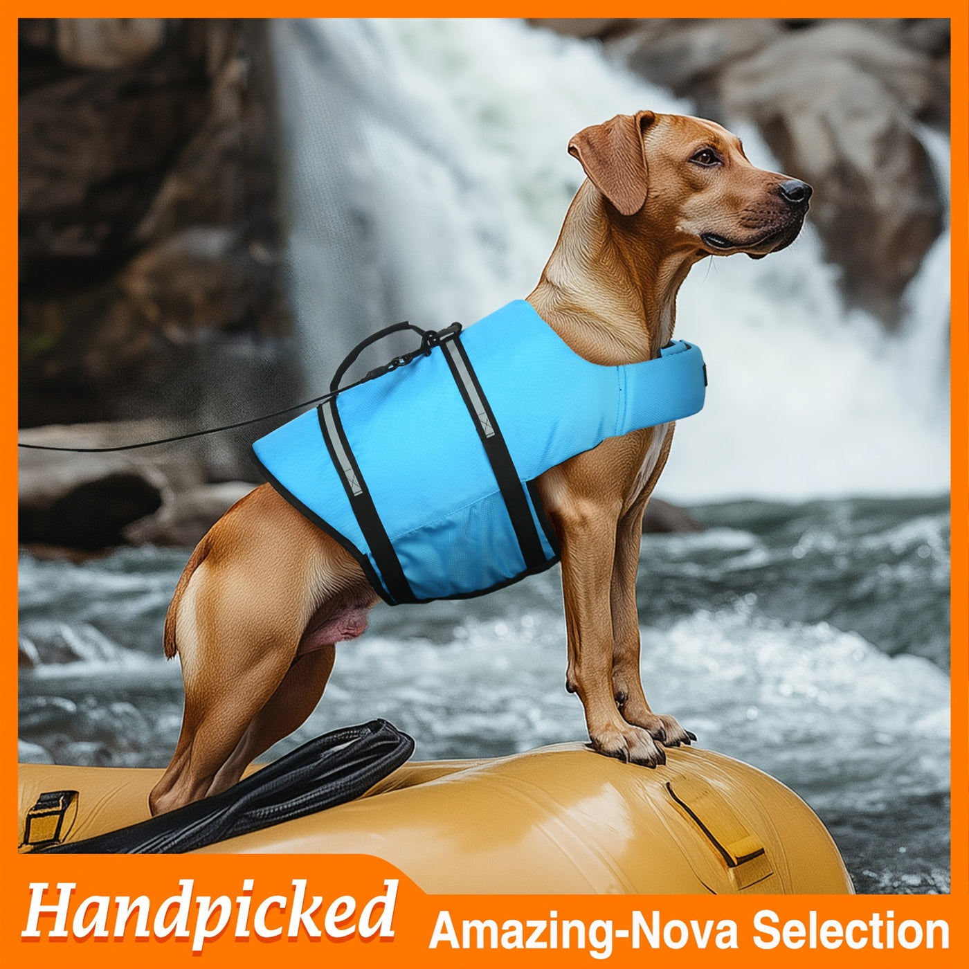 Dog Life Jacket for Swimming – Ripstop Buoyancy Vest with Handle, Hook & Loop Closure, Flotation Safety Coat for Small Medium Large Dogs, Pool Lake & Beach Use
