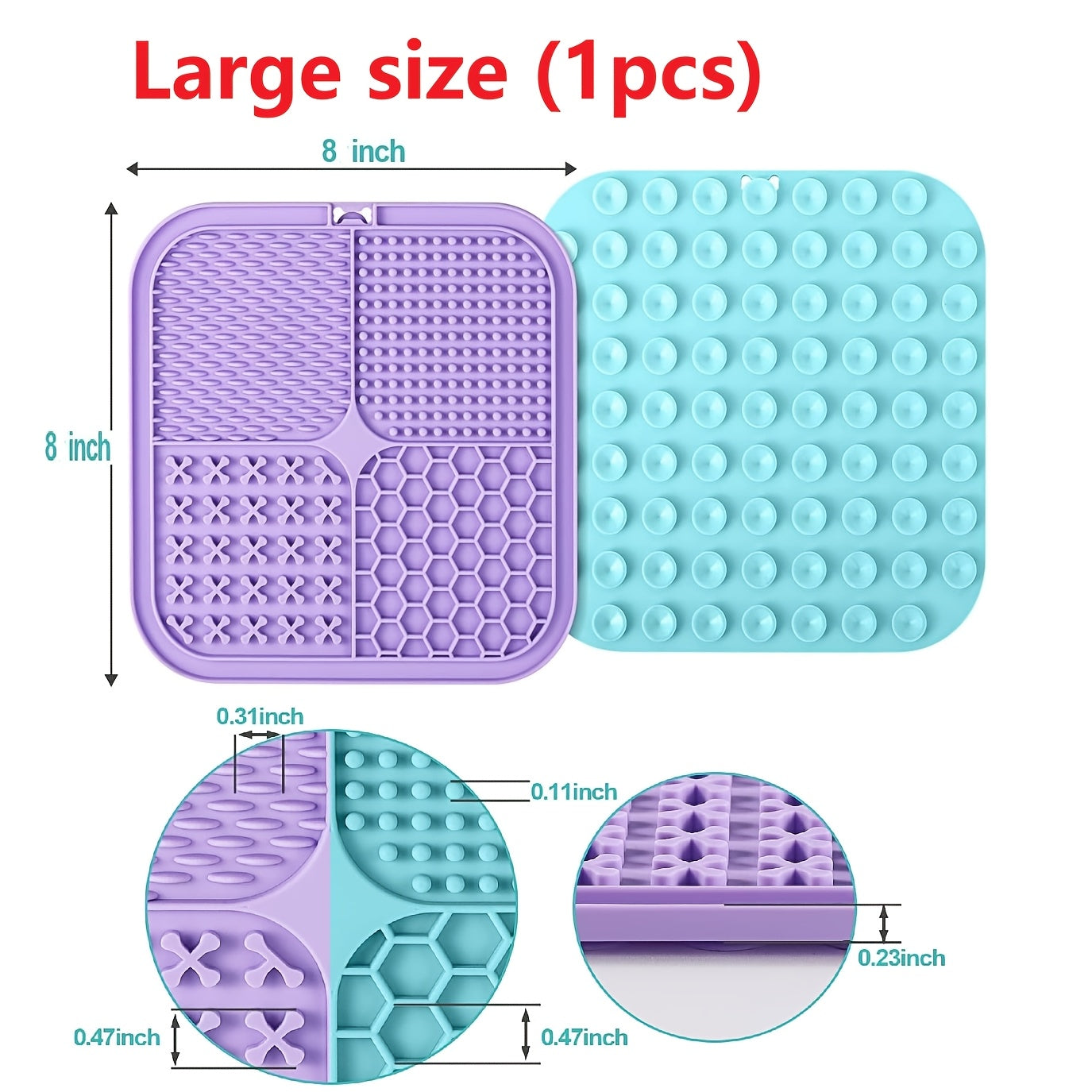 Licking Mat for Dogs & Cats with Suction Cup - Slow Feeder Boredom Buster for Bathing Grooming Anxiety Relief 1/2/4 Pack