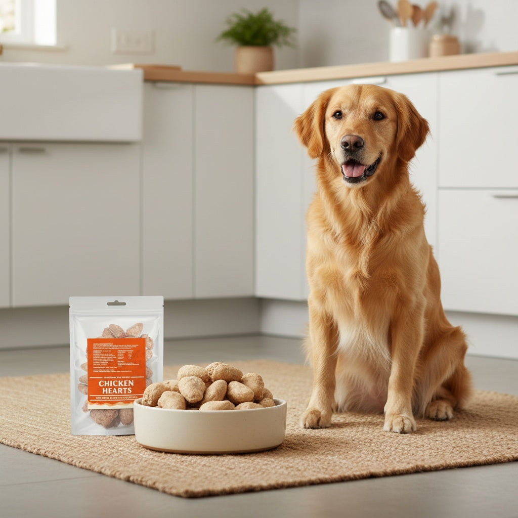 Freeze Dried Chicken Hearts Cat & Dog Treats – Single Ingredient, High-Protein Grain-Free Gluten-Free Natural Snack, Training Reward & Food Topper, 4 Sizes 50g to 300g
