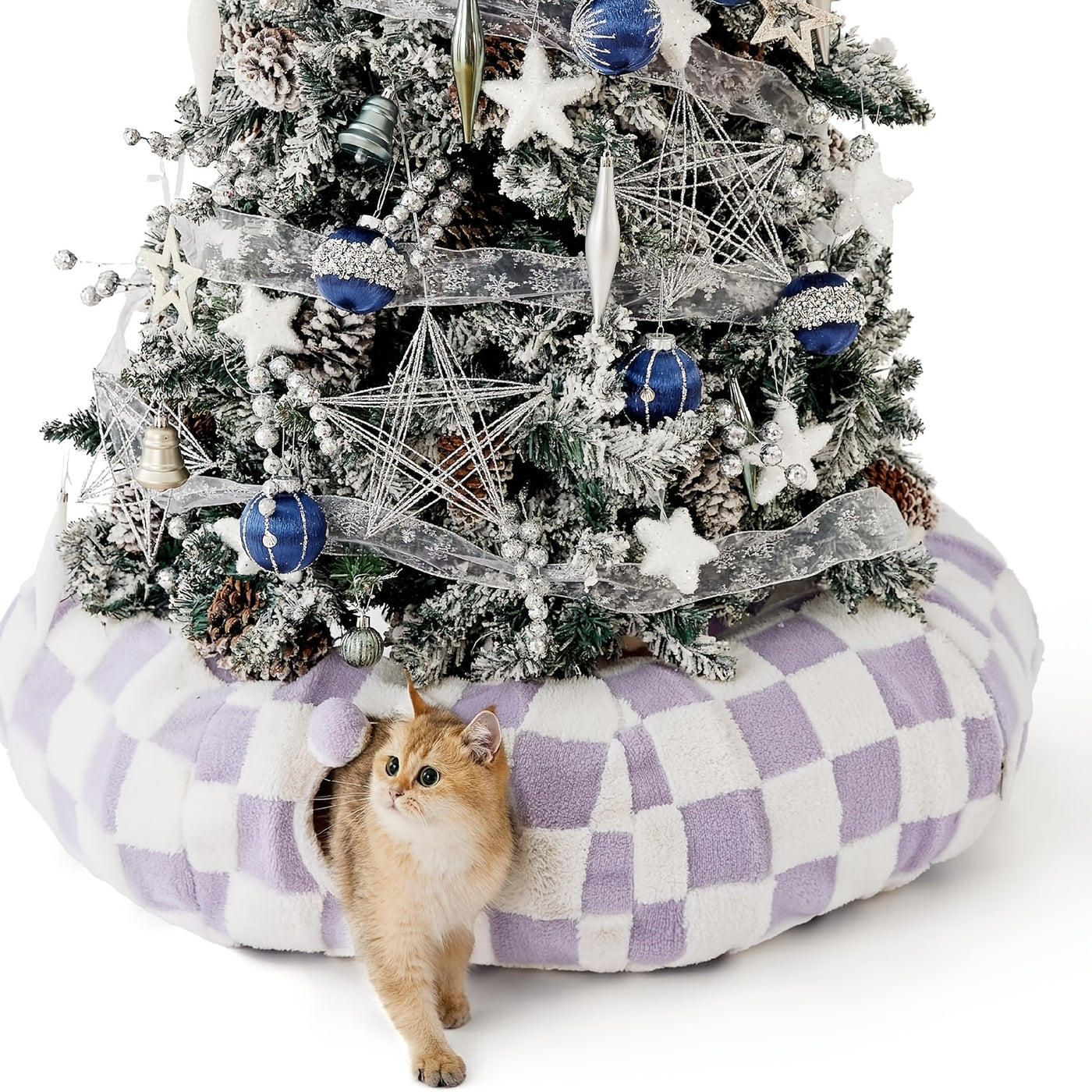 Cat Tunnel Bed Donut Cave with Washable Cushion - Indoor Peekaboo Hideout Toy for Cats Kittens Puppies & Rabbits Small Large