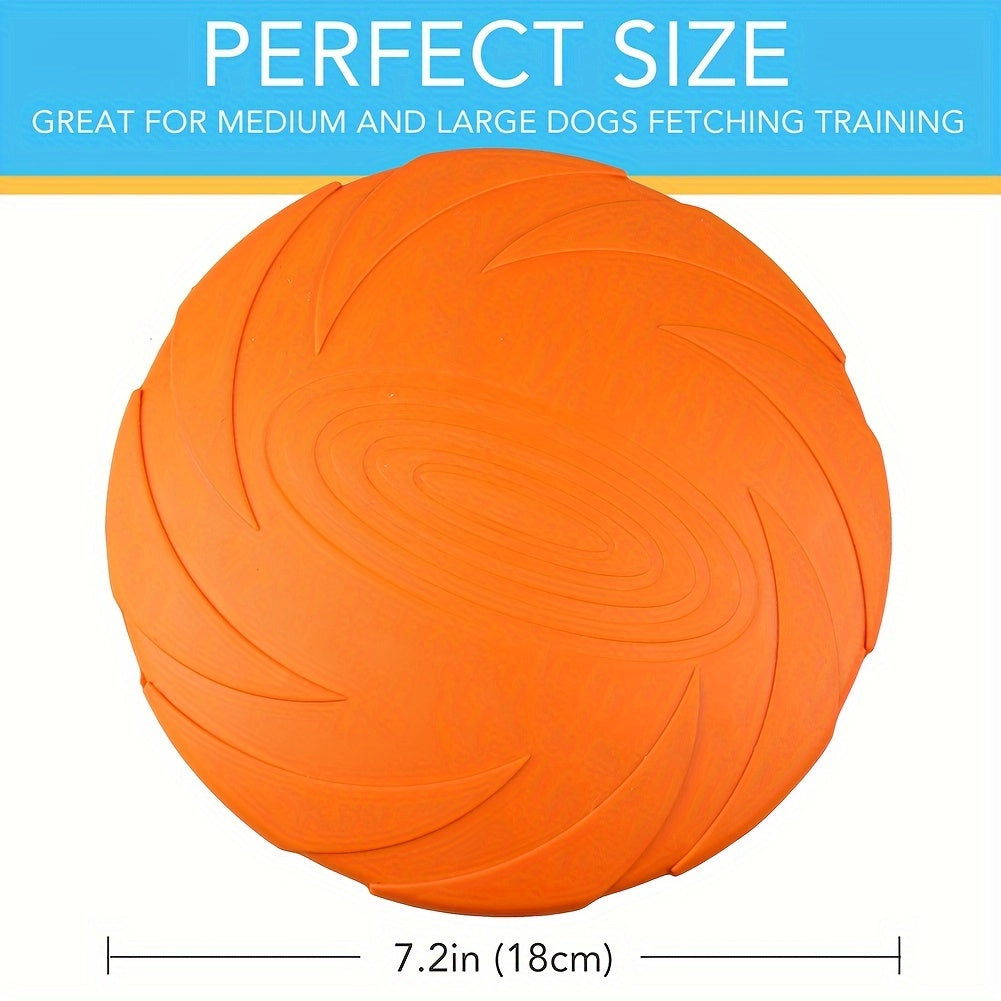 Natural Rubber Dog Flying Disc 2-Pack – 7" Durable Floating Frisbee for Fetch, Water Play & Beach – Doubles as Water Bowl, Safe for All Dogs